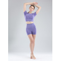 Running T-shirt and shorts suit seamless yoga suit fitness tight suit